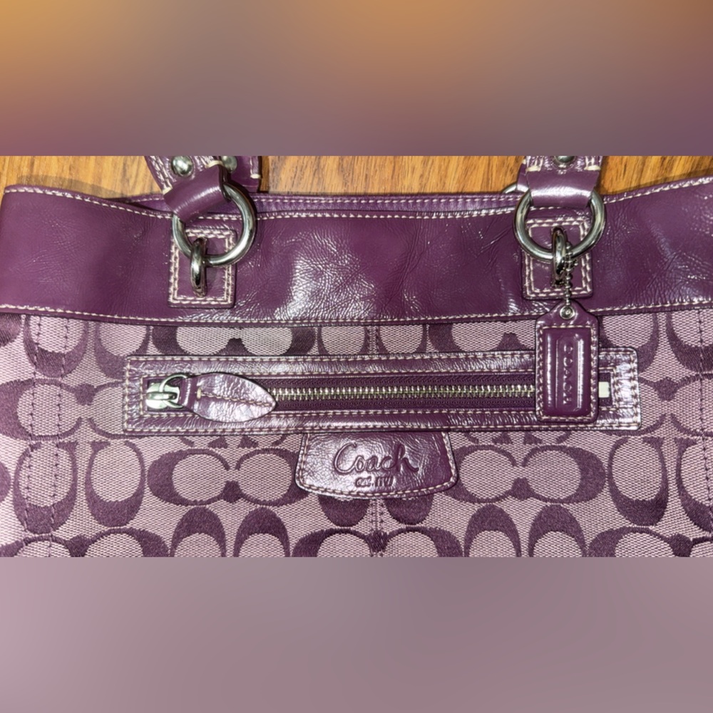 Purple Penelope Coach Signature Tote Bag ‼️SOLD‼️ - Picture 5 of 8